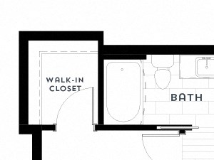 1C upgrade Floor plan - 611 Sq.Ft. 1C upgrade Floor plan at Custom House, St. Paul, MN